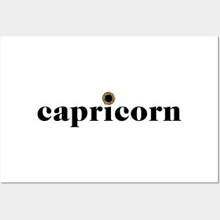 Capricorn Sunflower Zodiac Posters and Art